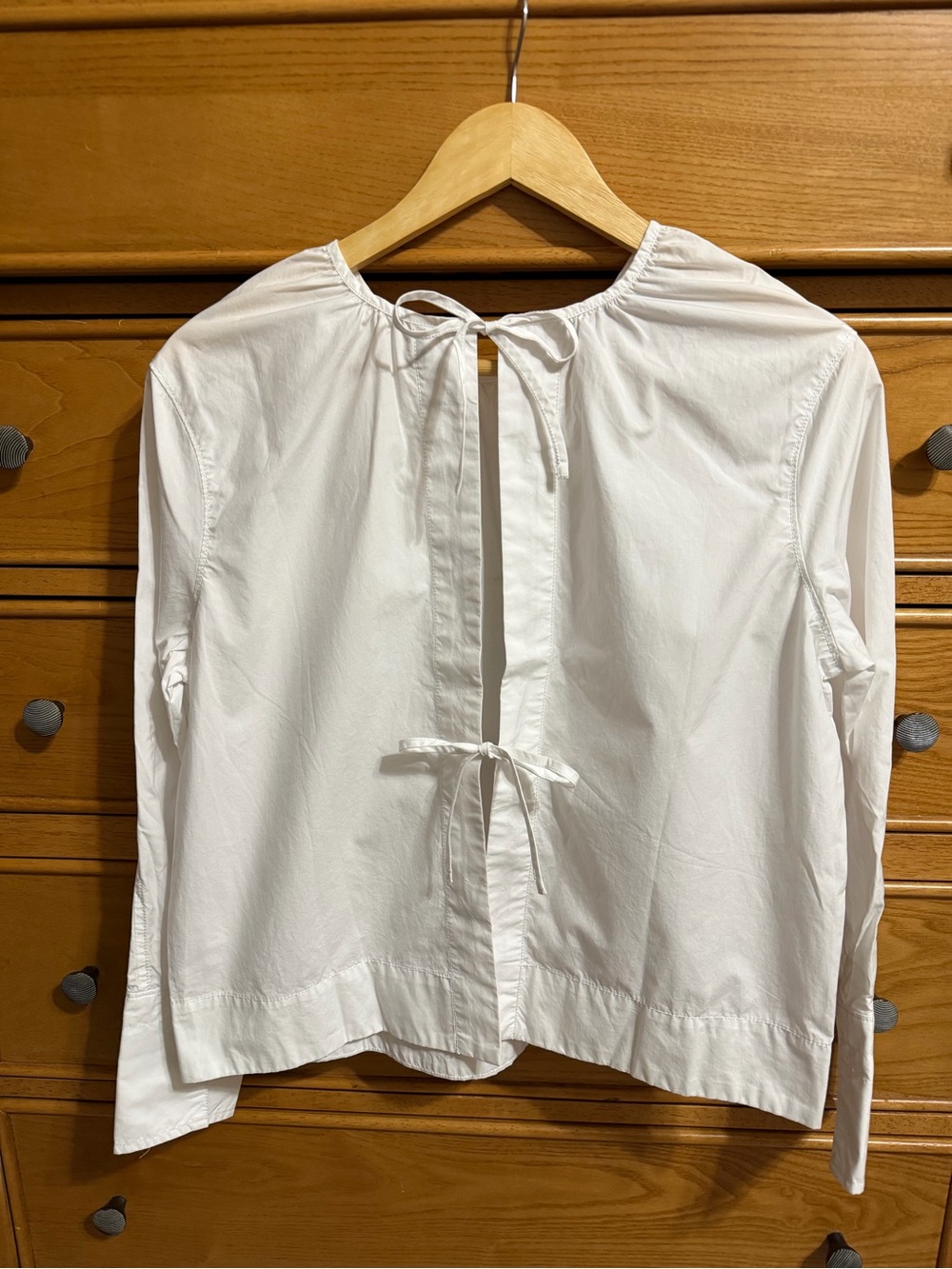 NEW Everlane Poplin Tie Back Top Womens Size XSmall White Lagenlook Minimalist - Picture 4 of 11